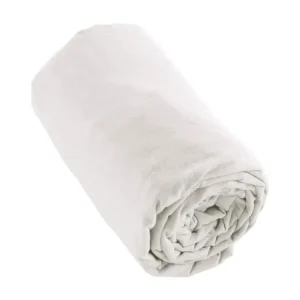 HEDDA - Drap Housse 160x200cm Flanelle de Coton Coloris Neige | Lavable | Résistant aux Taches |