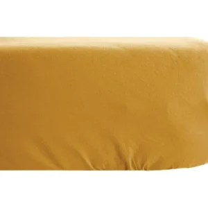 Housse de canapé Drap housse 160x200 cm pur coton PALACE jaune curry