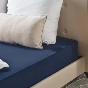 Housse de canapé Drap-housse en coton 140 x 200 cm bleu marine HOFUF