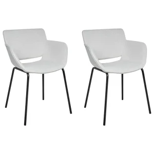 Housse de canapé Set 2 Fabric Dining Chairs Light Grey AXTEL