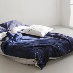 Housse de couette 260x220 cm (Lit 180/200) Cosmos avec 2 Housses d'Oreiller Incluses
