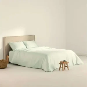 Housse de couette en satin 300 fils Menthe - 200x200 cm (Pour Canapé 3 Places)
