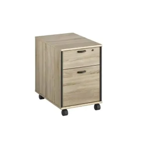 Housse imperméable Caisson de bureau 2 tiroirs Bois/Noir - HUGUES