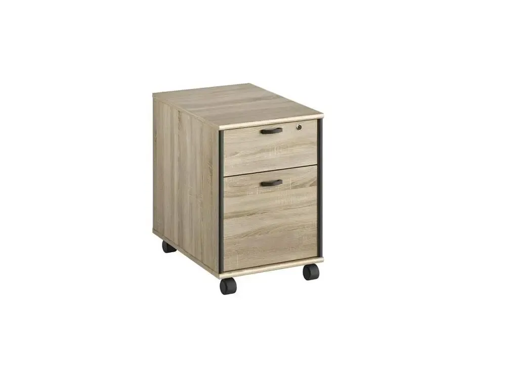Housse imperméable Caisson de bureau 2 tiroirs Bois/Noir - HUGUES