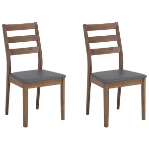 Housse de rangement Eetkamerstoel set van 2 hout bruin/grijs MODESTO