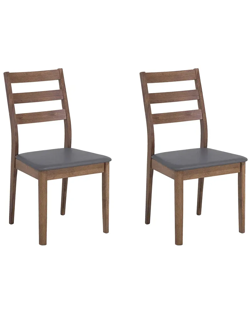 Housse de rangement Eetkamerstoel set van 2 hout bruin/grijs MODESTO