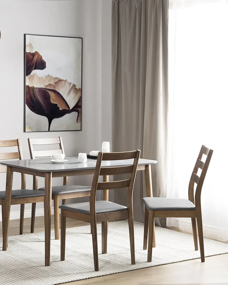 Housse de rangement Eetkamerstoel set van 2 hout bruin/grijs MODESTO