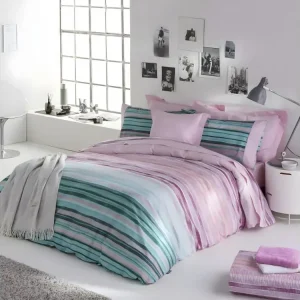 Housse de rangement Housse de couette en coton rose 240x220 cm ELYSE