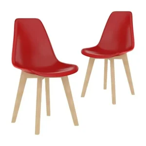 Housse sur mesure Chaises à manger lot de 2 rouge plastique