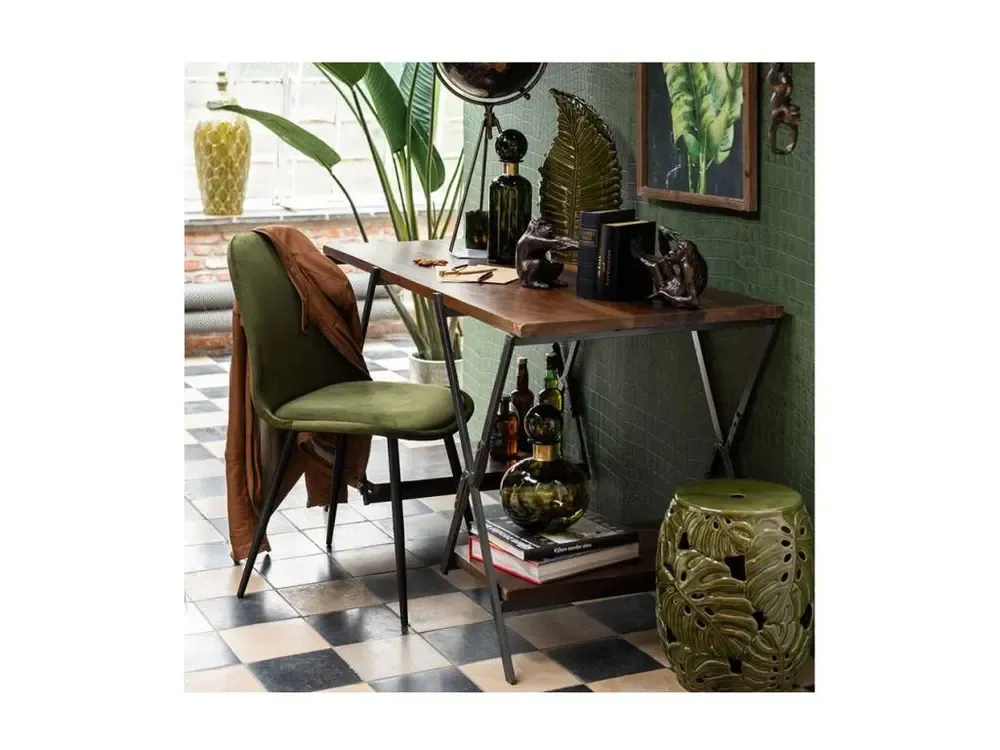 Housse sur mesure Duo de Chaises Velours vert/Métal - TYCHY