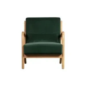 Housse sur mesure Fauteuil en velours vert Mark Woood - 82cm