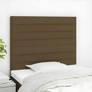 Housse sur mesure Tête de lit 2 pièces Marron Obscur 90x5x78/88 cm Tissu