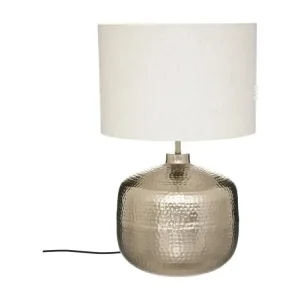 Lampe à poser en métal martelé Champagne H 52 cm