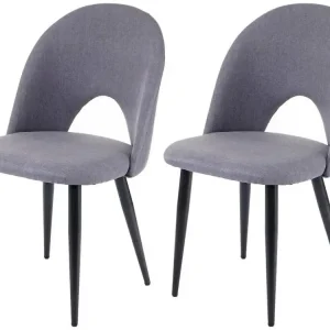 Élastique 4 Côtés Chaise de salle à manger MCW-D73 (lot de 2), gris obscur