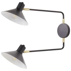 2 Light Metal Wall Lamp Noir jais KADASSA