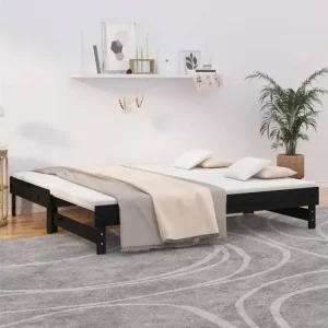 Lit coulissant 2x(90x190) cm Bois de pin massif