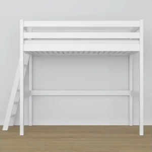Lit mezzanine en bois N02 Blanc 100x200