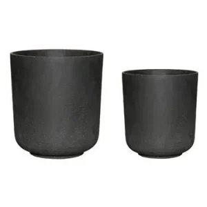 Lot de 2 caches-pots en polyrésine noir Among Hübsch - 28cm - Taille L