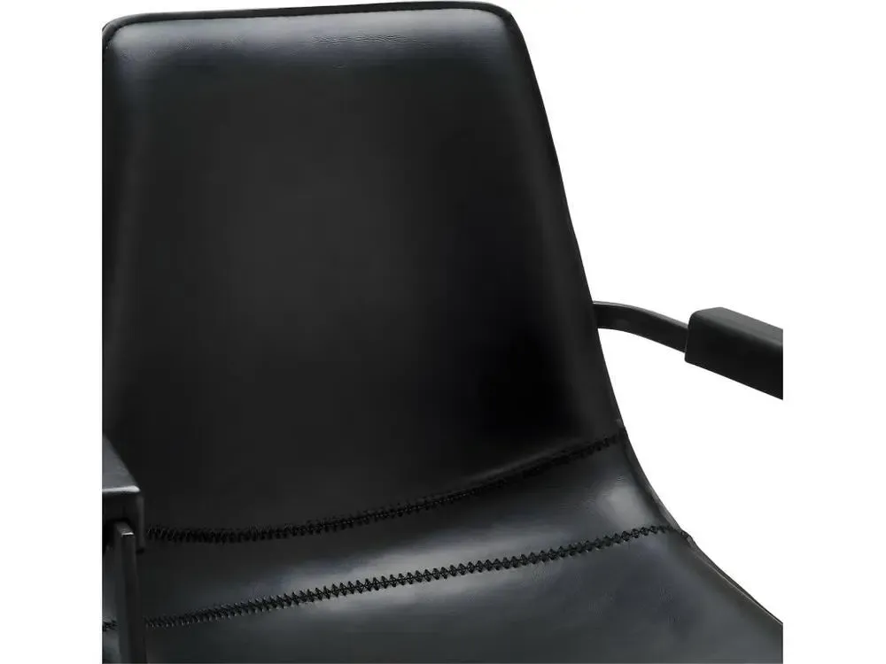 Lot de 2 Chaise de Salle à Manger Isabel Noir Simili Cuir avec Fermeture Éclair