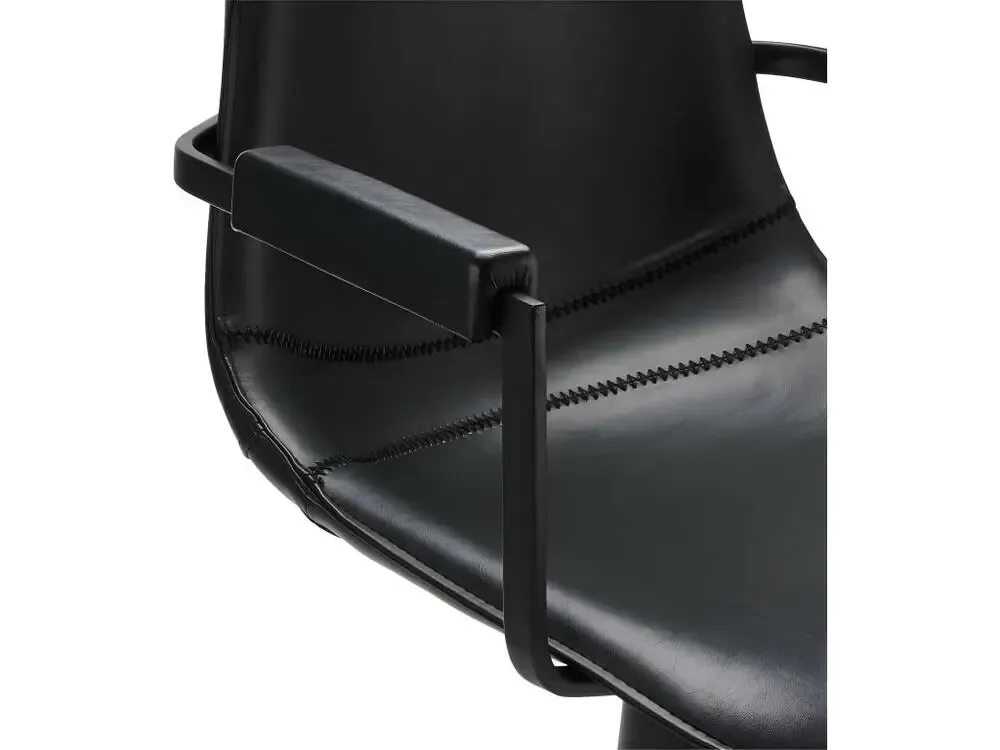 Lot de 2 Chaise de Salle à Manger Isabel Noir Simili Cuir avec Fermeture Éclair