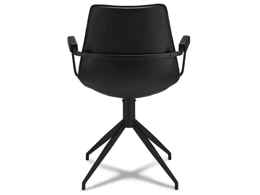Lot de 2 Chaise de Salle à Manger Isabel Noir Simili Cuir avec Fermeture Éclair