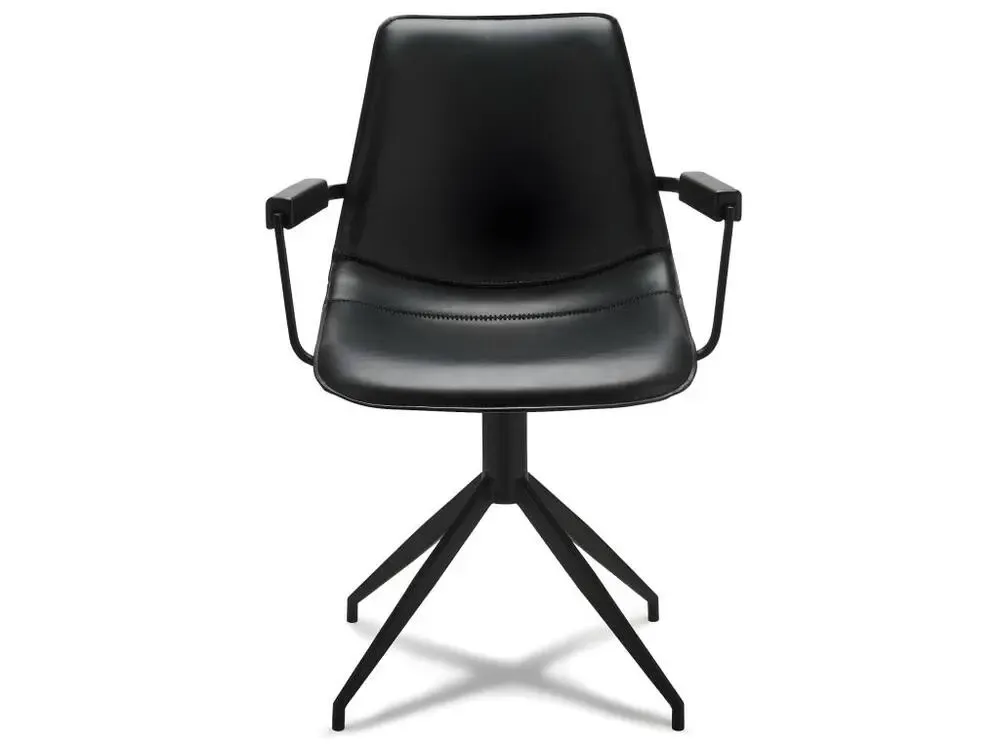 Lot de 2 Chaise de Salle à Manger Isabel Noir Simili Cuir avec Fermeture Éclair