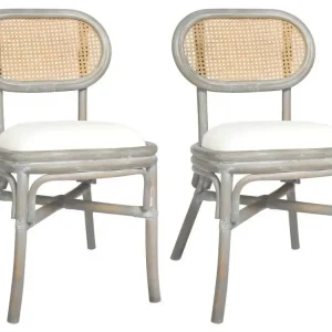Lot de 2 chaises de salle à manger cuisine design conventionnel lin gris CDS020563 Style Élégant
