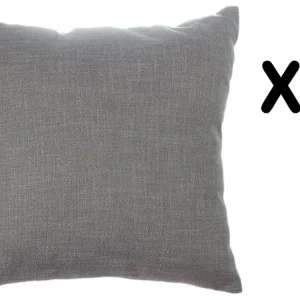 Lot de 2 coussins carrés en Tissu synthétique coloris Gris Foncé - Dim : L40 x l40 cm (Pour Canapé 3 Places)