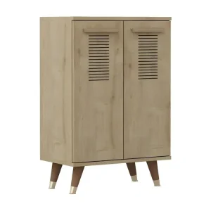 Petite commode bois Chêne Saphir 2 portes Parko 60cm pour Canapé d'Angle