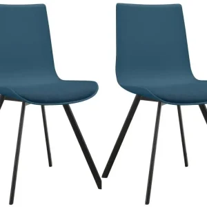 Premium Lot de 2 chaises de salle à manger en plastique bleu
