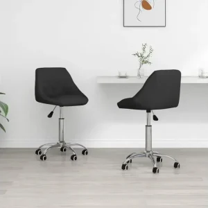 Protection de fauteuil Chaises à manger pivotantes lot de 2 noir similicuir