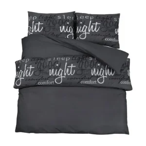 Protection de fauteuil Ensemble de housse de couette Noir 220x240 Coton