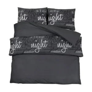 Protection de fauteuil Ensemble de housse de couette Noir 200x200 Coton