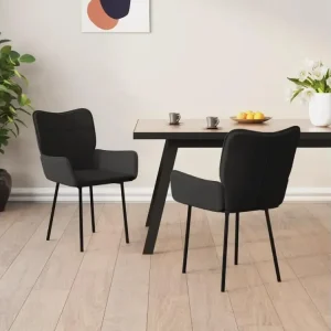 Protège-coussin Chaises à manger lot de 2 Noir Velours
