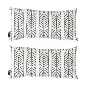 Protège-coussin Lot de 2 petits coussins tissu synthétique blanc 40 x 20 x 8 cm