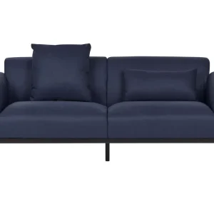 2 Seater Faux Lin pur Sofa Dark Blue MALMOS