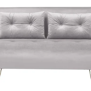 2 Seater Panne Sofa Bed Grey VESTFOLD