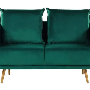2 Seater En velours Sofa Emerald Green MAURA