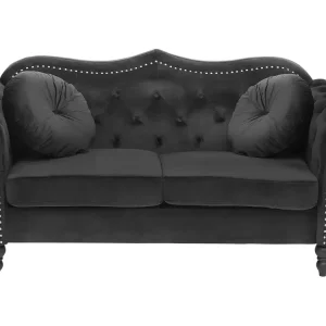 2 Seater Velvet Sofa Noir jais SKIEN