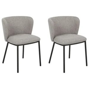 Set 2 Fabric Dining Chairs Grey MINA pour Déménagement