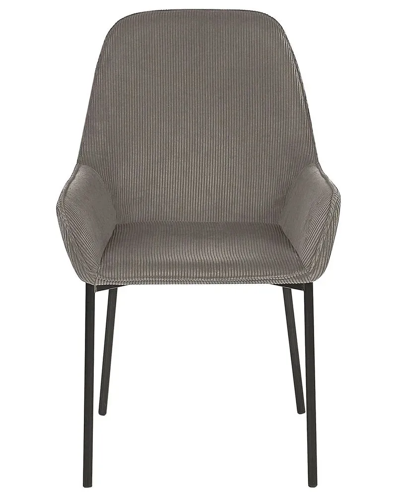 Set 2 Géant Cord Dining Chairs Grey LOVERNA