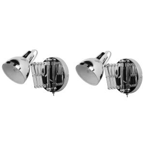 Set 2 Metal Wall Lamps Gris argent HARRINGTON