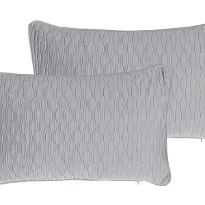 Set 2 Repoussé Cushions 30 x 50 cm Grey MOTARI