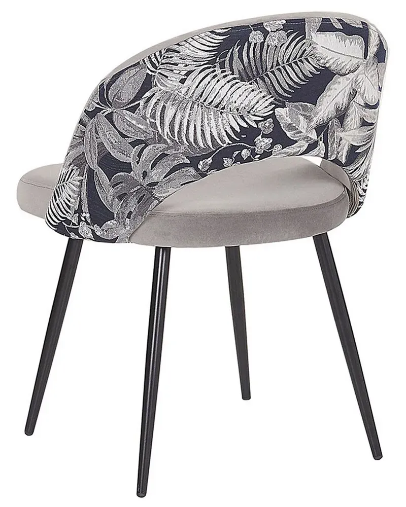 Set 2 Tissu doux Dining Chairs Grey VIVIAN Style Élégant