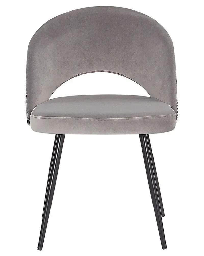 Set 2 Tissu doux Dining Chairs Grey VIVIAN Style Élégant