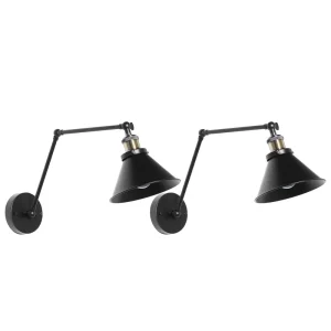 Set 2 Wall Lamps Noir jais NARVA