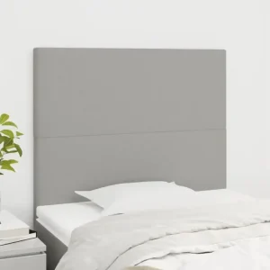 Tête de lit 2 pièces Gris manifeste 80x5x78/88 cm Tissu (Pour Canapé 3 Places)