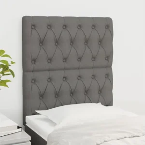 Tête de lit 2 pièces Gris profond 80x7x78/88 cm Tissu