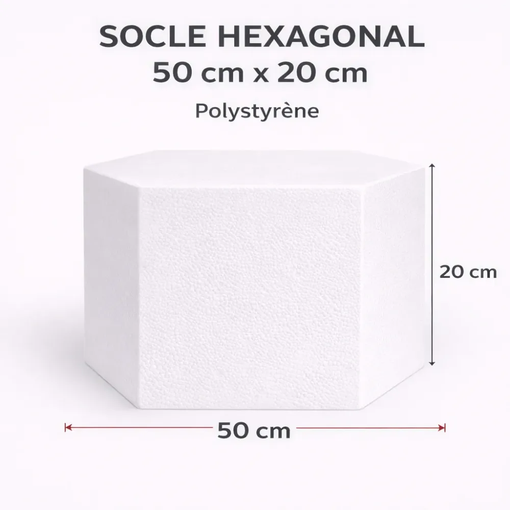 Support gâteau Hexagonal En Polystyrène 50 Cm x 20 Cm Ben Yaghlane