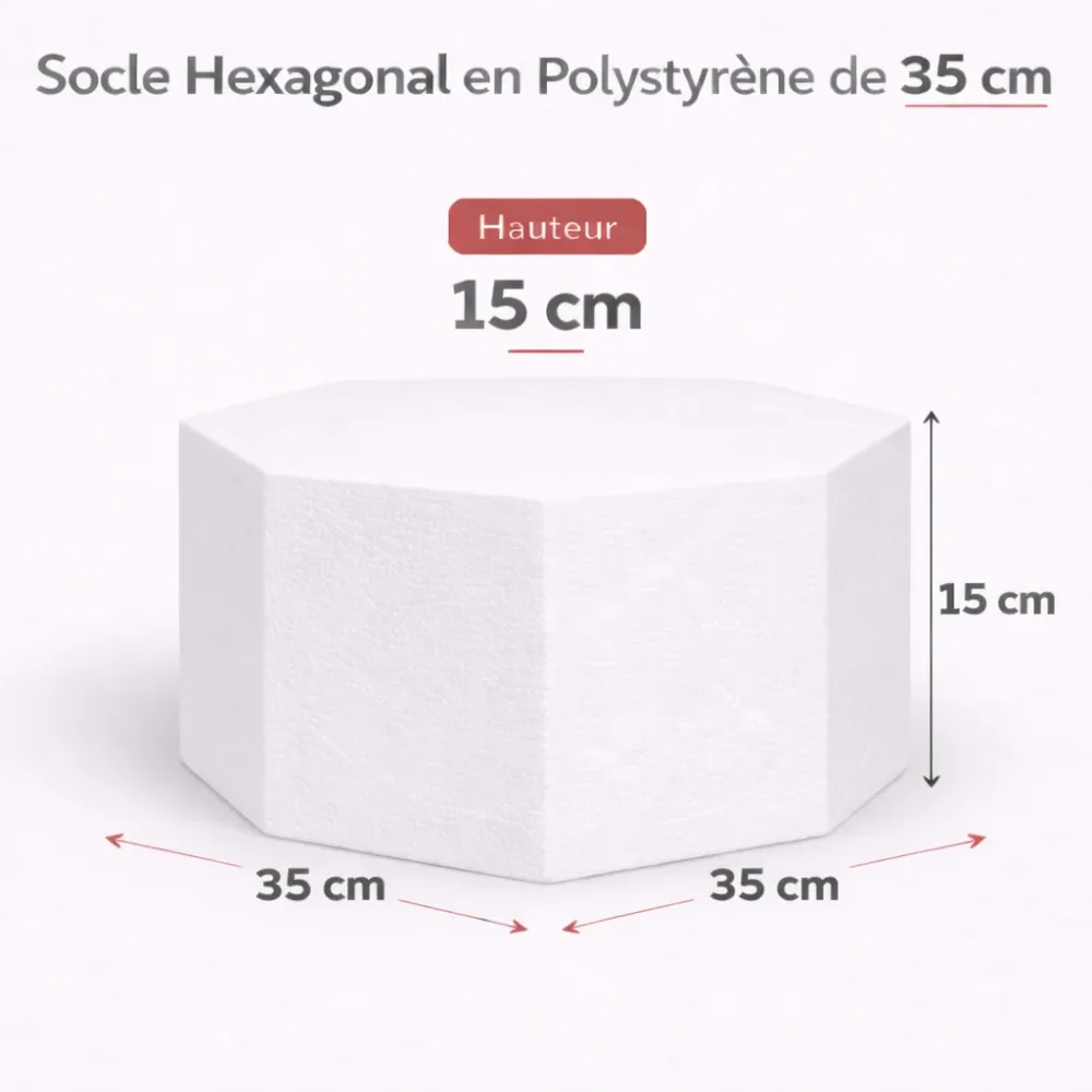 Support gâteau Hexagonal en Polystyrène 35 x 15 cm Ben Yaghlane